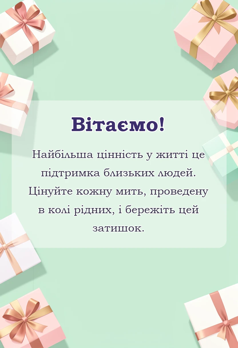 листівка з побажанням - привітання з днем сім'ї