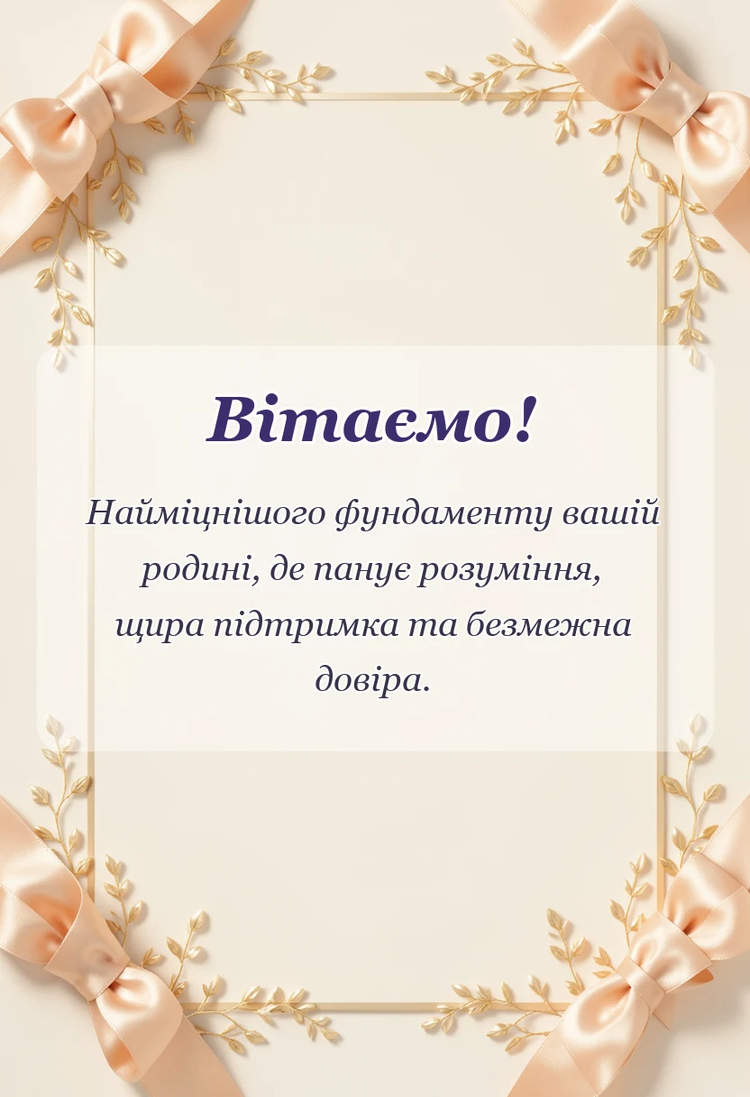вітальна листівка - привітання з днем сім'ї своїми словами