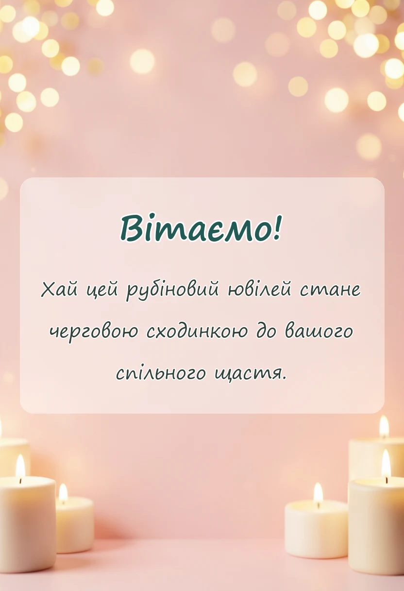 унікальна листівка - привітання з річницею весілля 40 років
