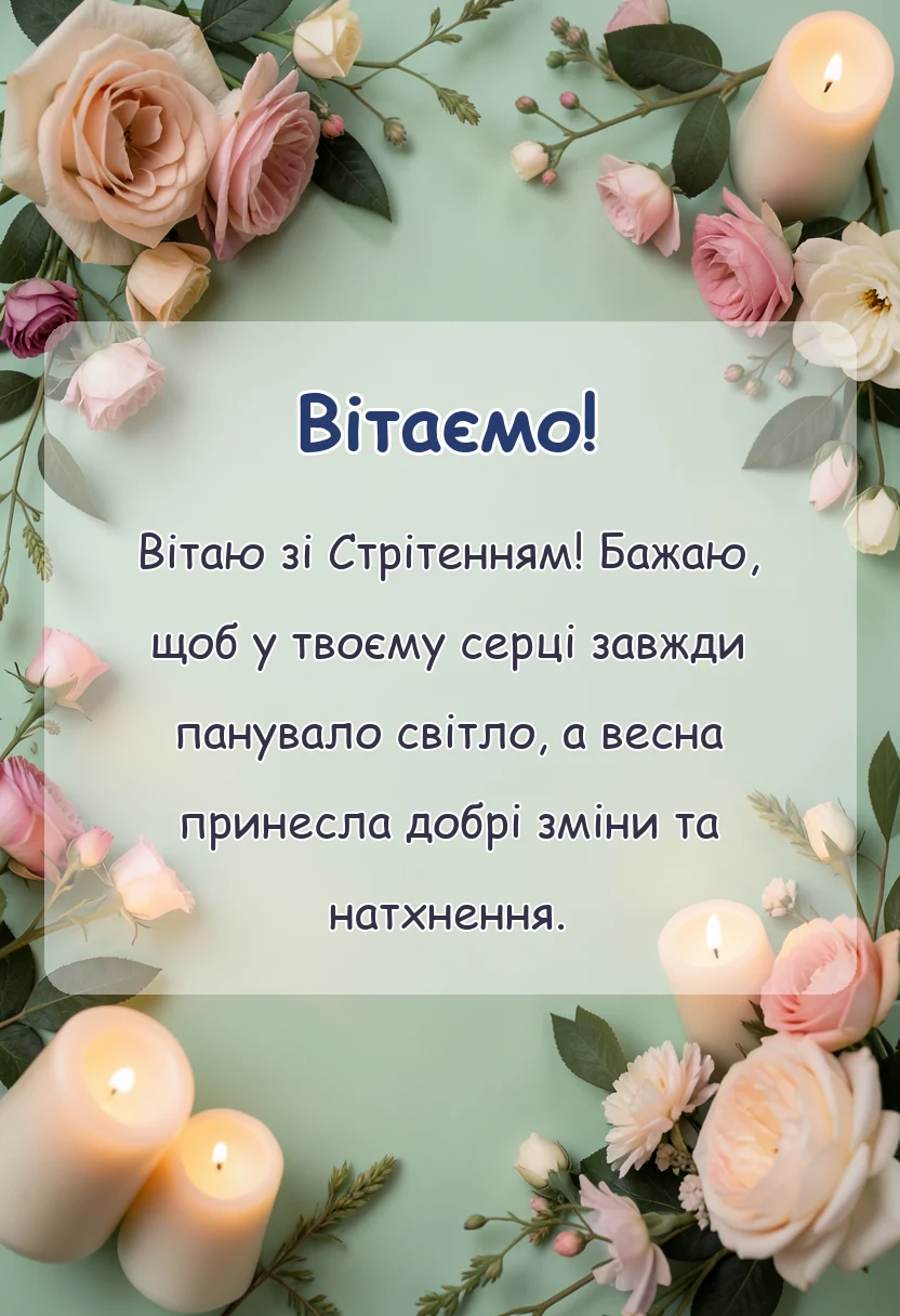 унікальна листівка - привітання з стрітенням