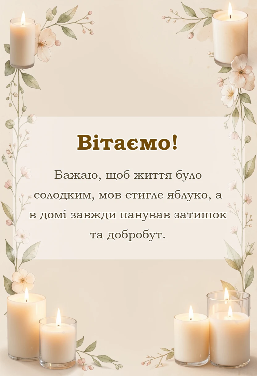 унікальна листівка - привітання з яблучним спасом своїми словами