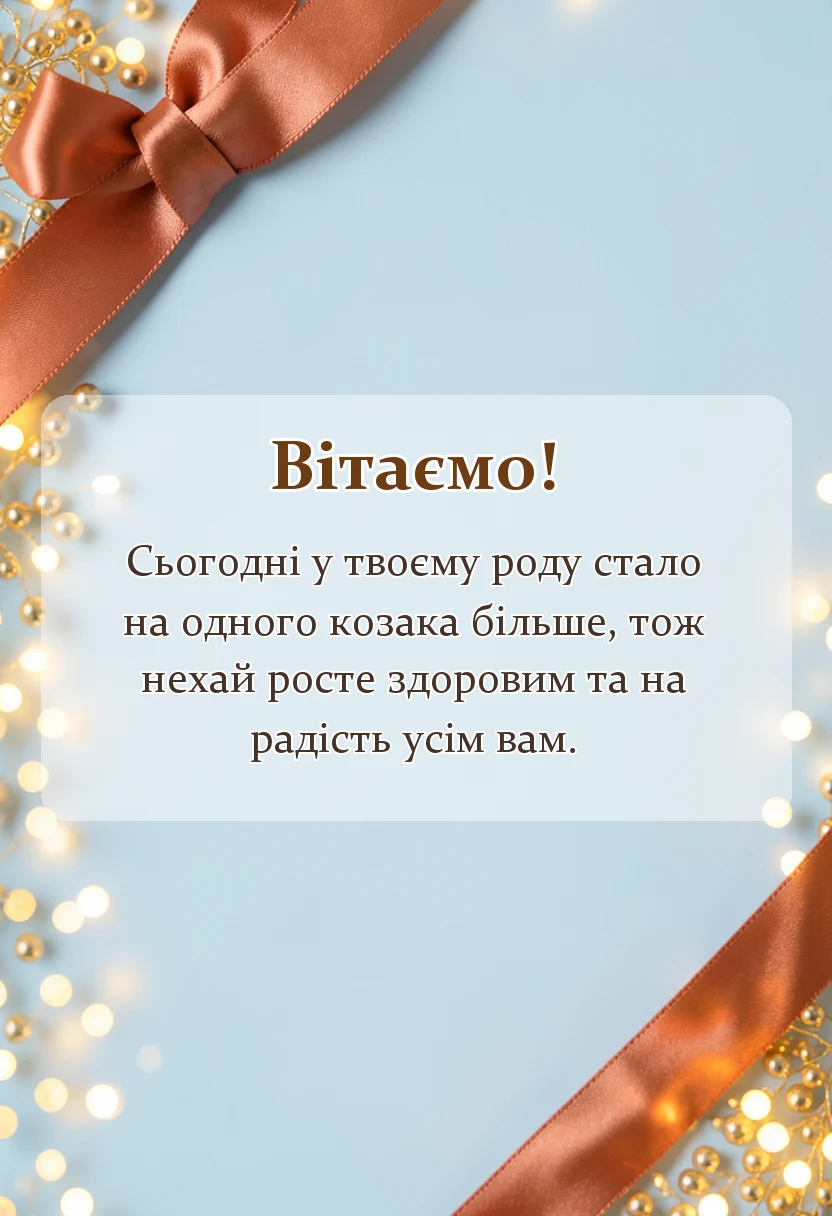 листівка з побажанням - привітання з народженням онука