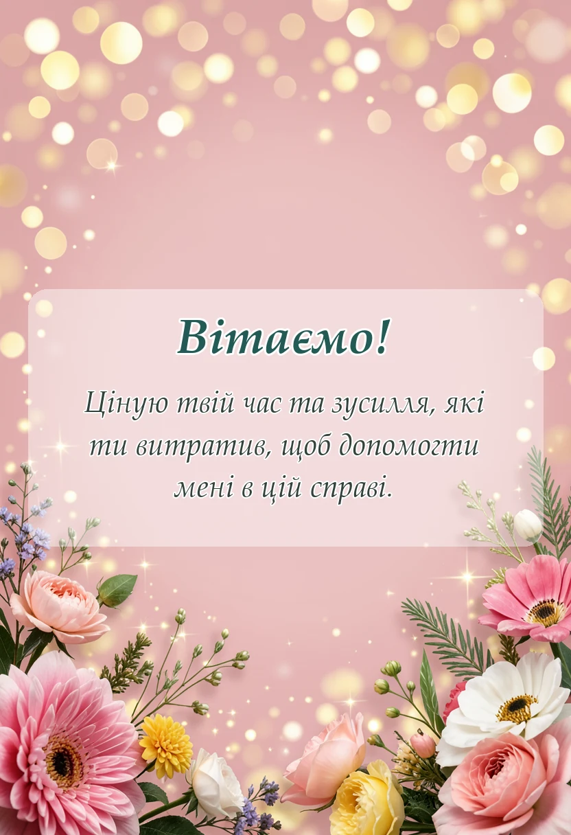 красива листівка: гарні слова подяки за допомогу