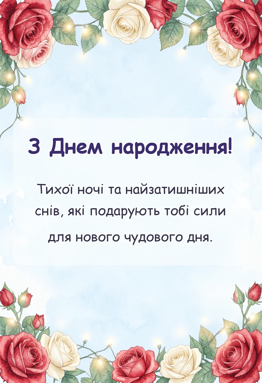 красива листівка: ніжні побажання на добраніч солодких снів