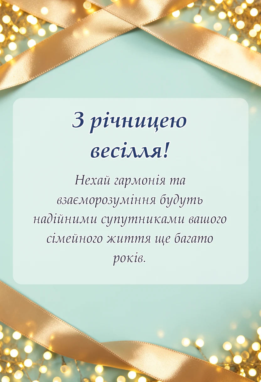 вітальна листівка - привітання з річницею весілля від батьків