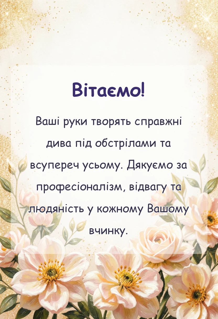 святкова картинка: привітання з днем медика під час війни