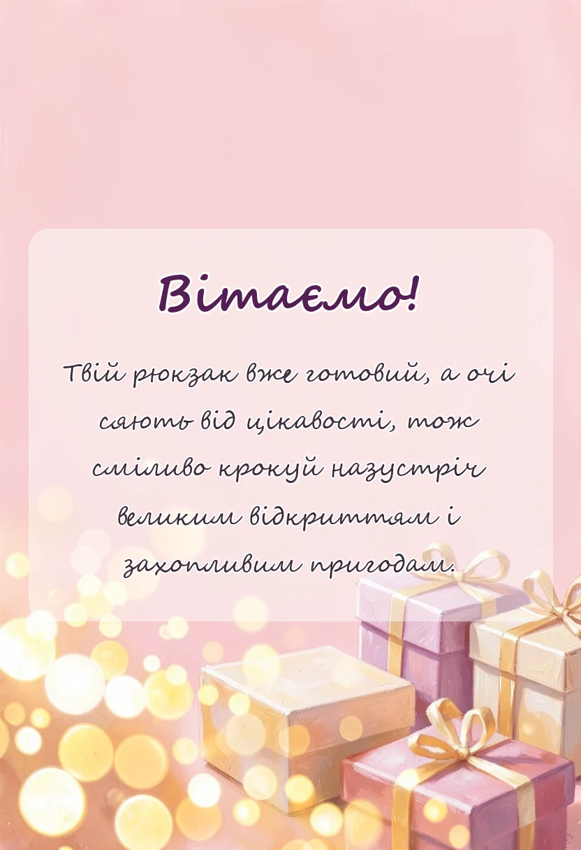 унікальна листівка - цікаві слова для першокласників