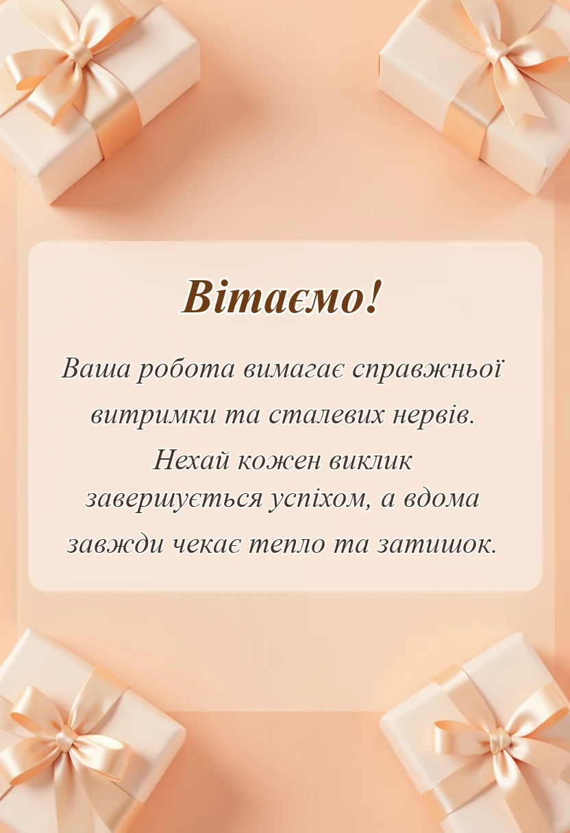 унікальна листівка - привітання з професійним святом поліції