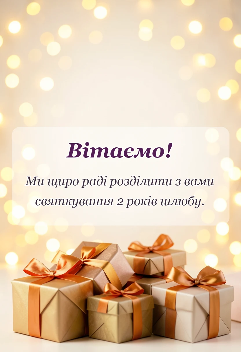 унікальна листівка - паперове весілля привітання
