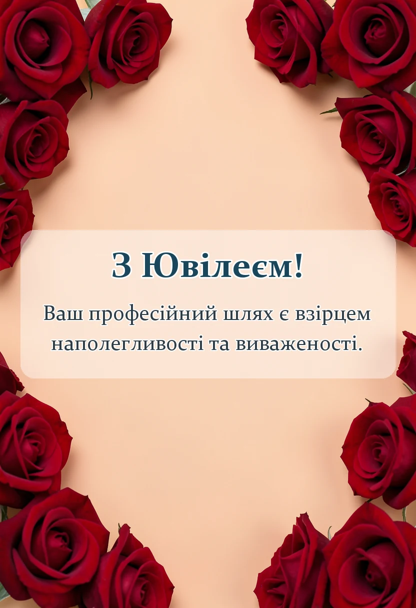 вітальна листівка - гарні вітання з ювілеєм