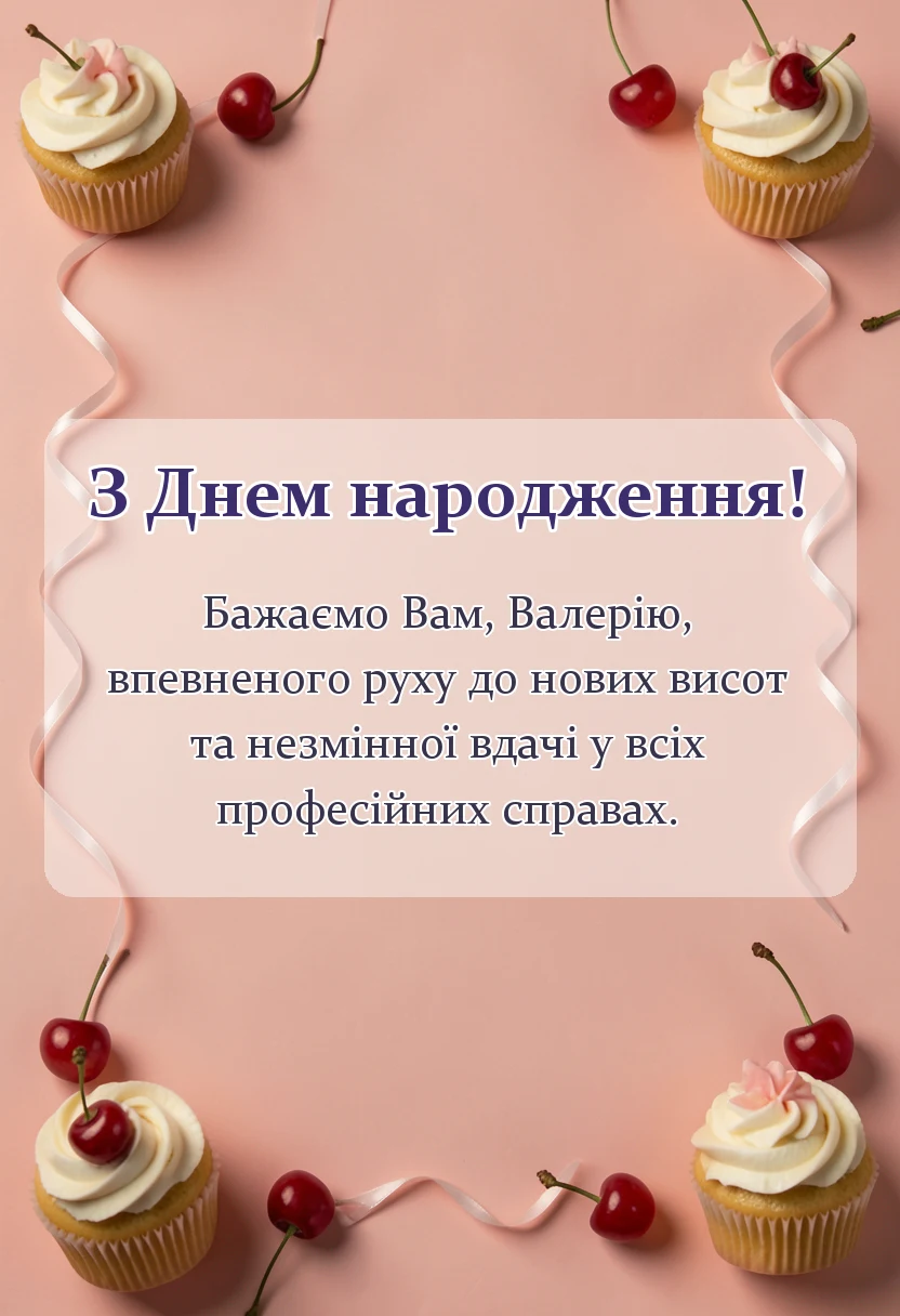 унікальна листівка - привітання з днем народження валерій