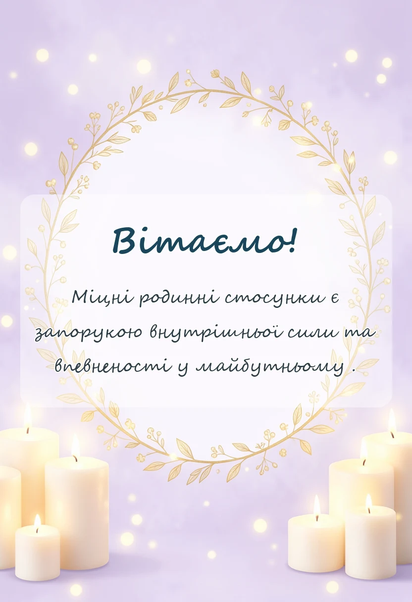 красива листівка: привітання з днем сім'ї своїми словами