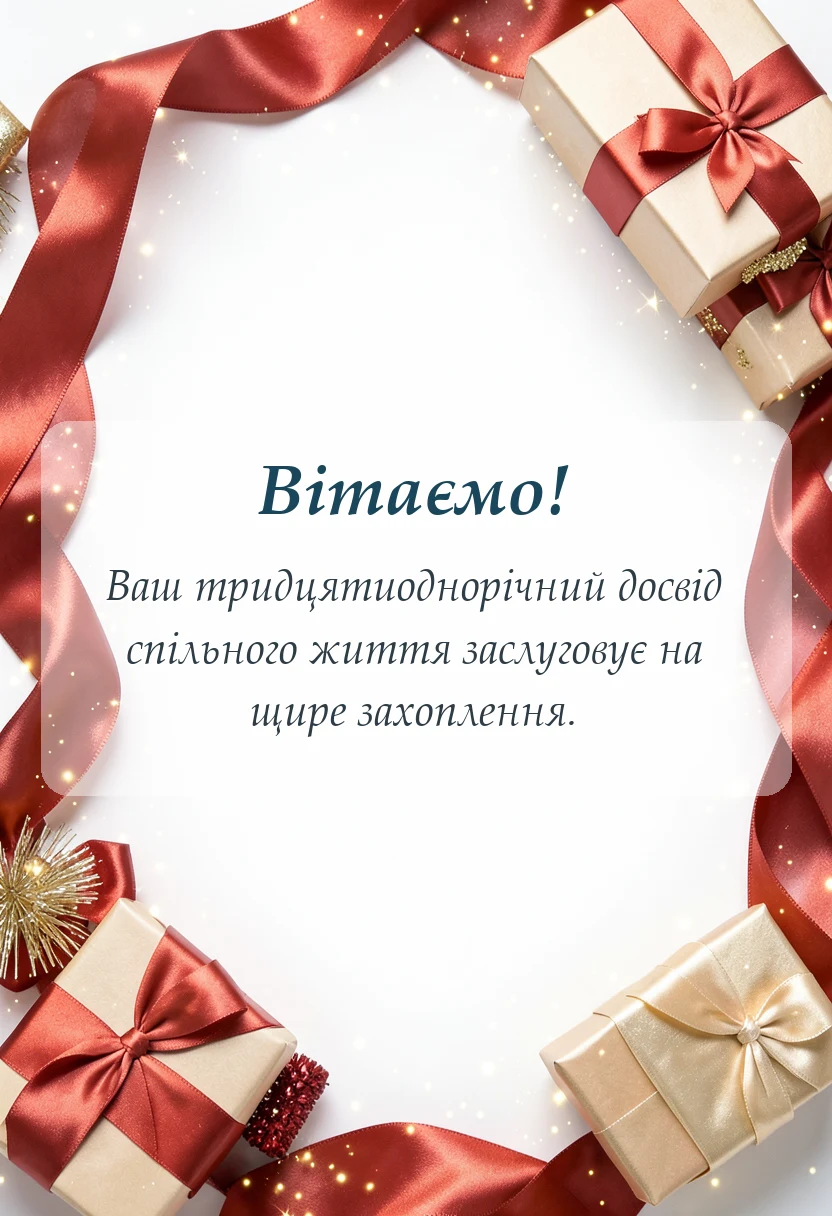 листівка з побажанням - привітання з річницею весілля 31 рік