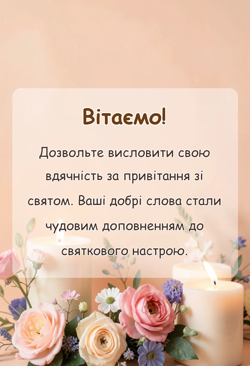 вітальна листівка - слова подяки подяка за вітання