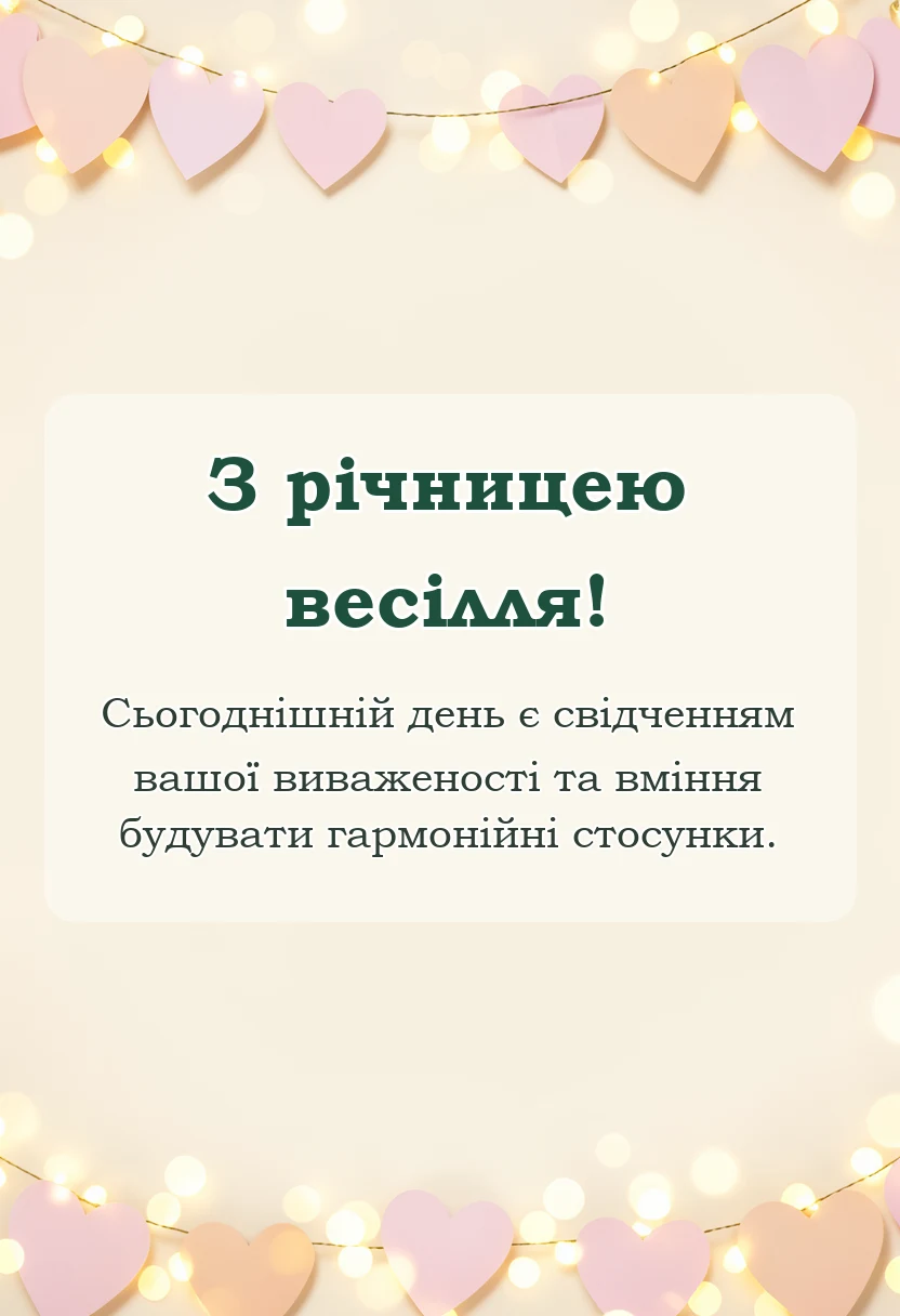 унікальна листівка - привітання з річницею весілля від батьків