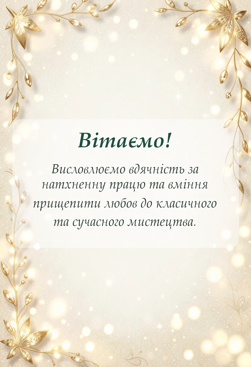 вітальна листівка - подяка вчителю музики своїми словами