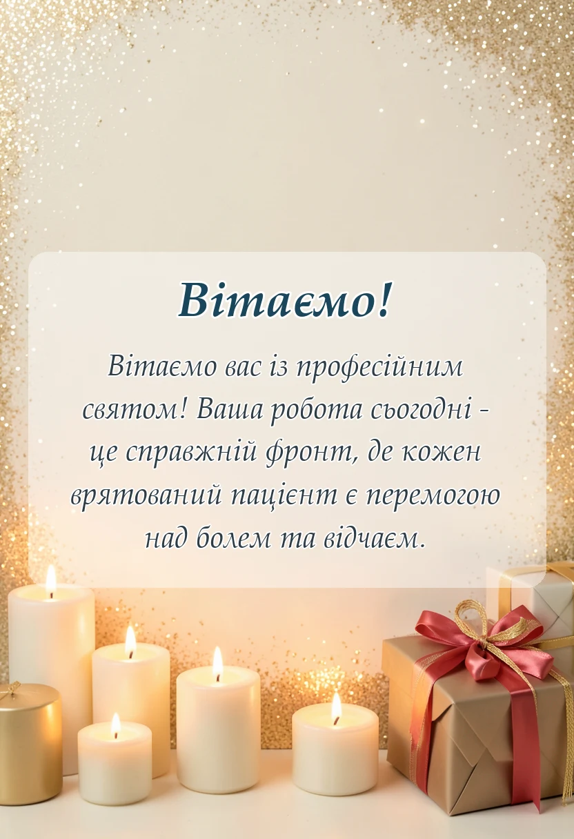 святкова картинка: привітання з днем медика під час війни