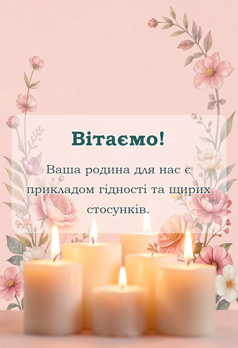 святкова картинка: привітання з роком весілля від батьків