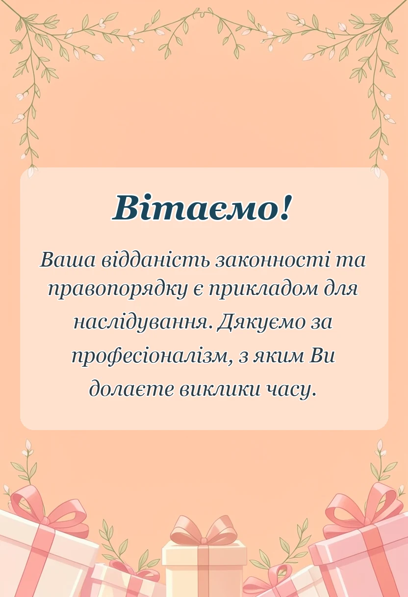 листівка з побажанням - картинки з професійним святом поліції
