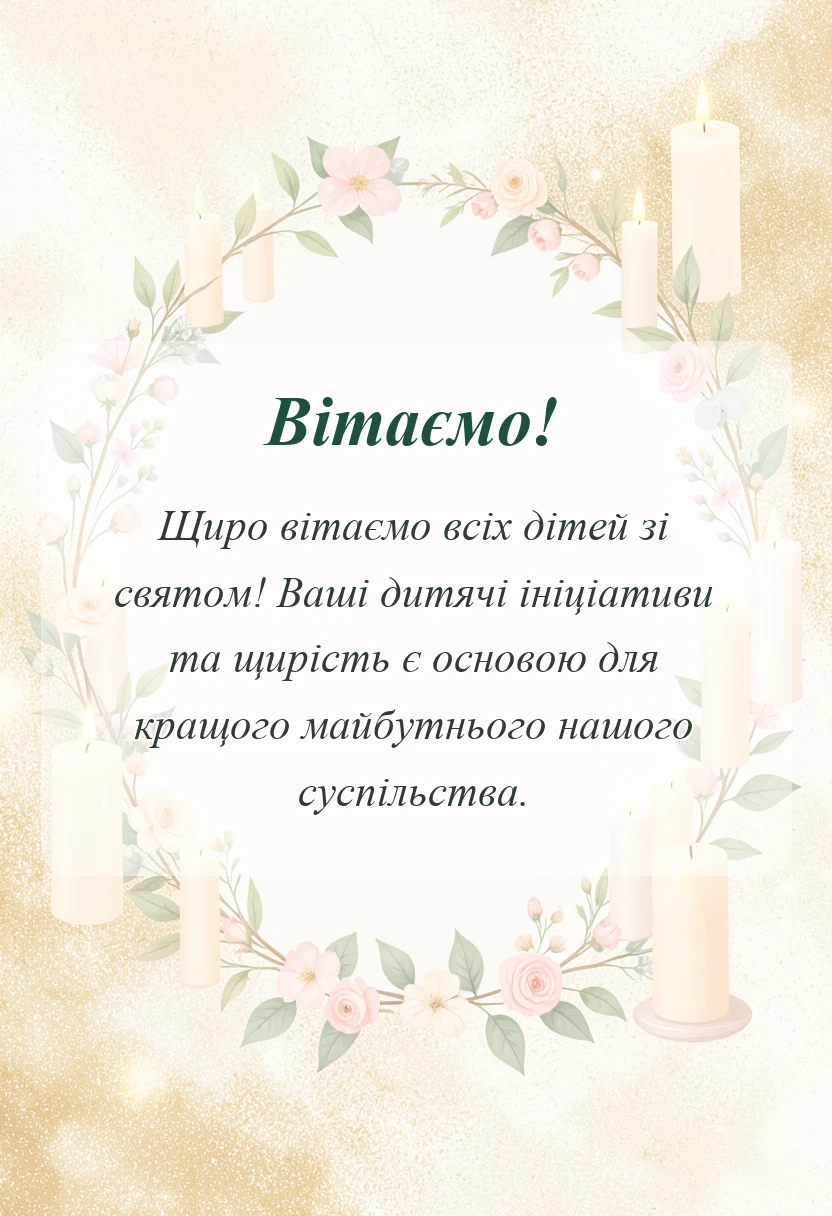 листівка з побажанням - привітання з всесвітнім днем дитини