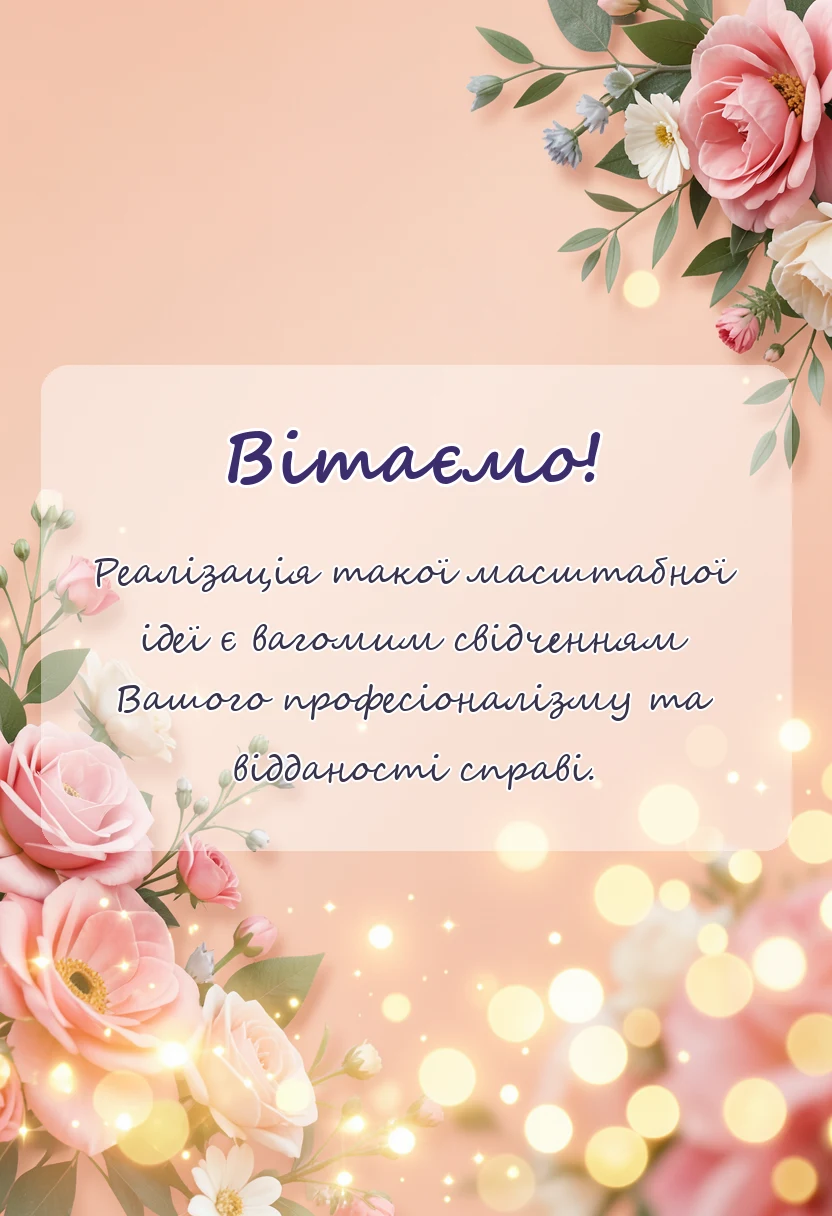 унікальна листівка - привітання з відкриттям ресторану