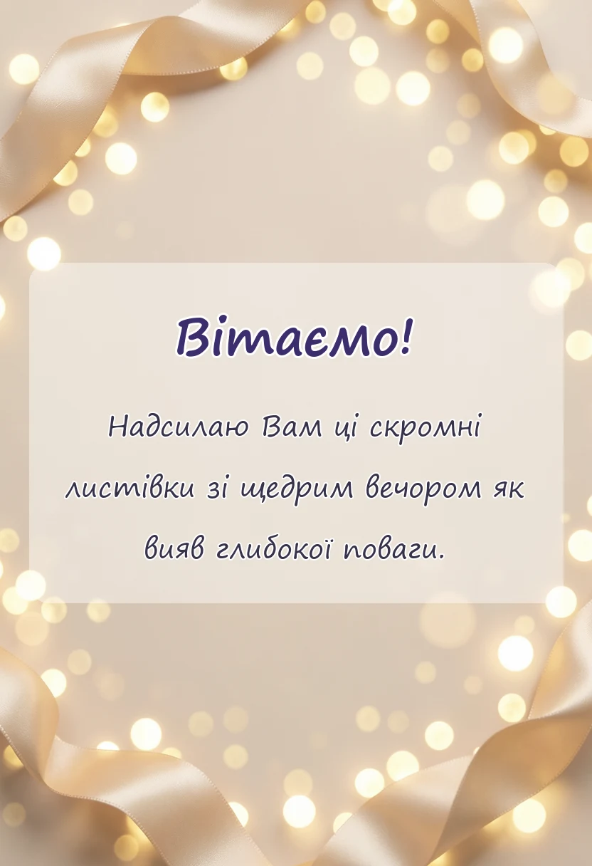 красива листівка: привітання з щедрим вечором картинки