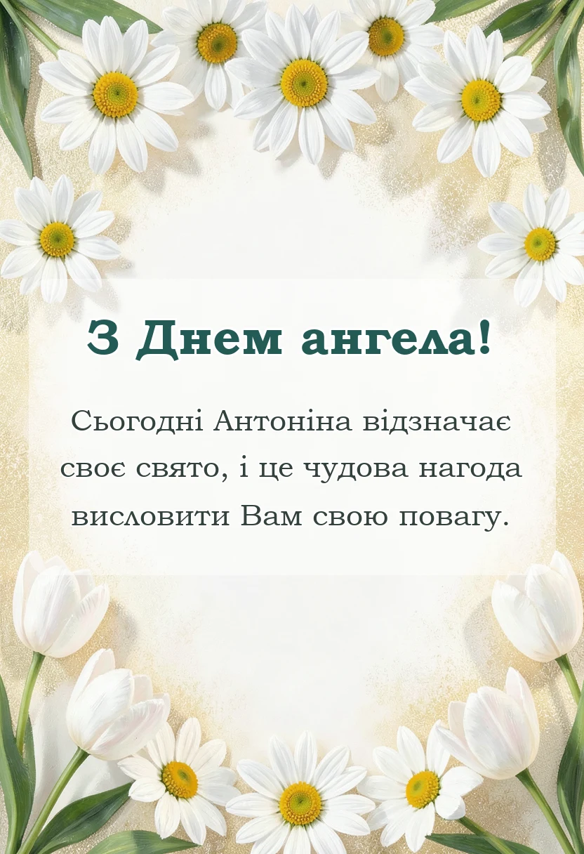 вітальна листівка - день ангела антоніни