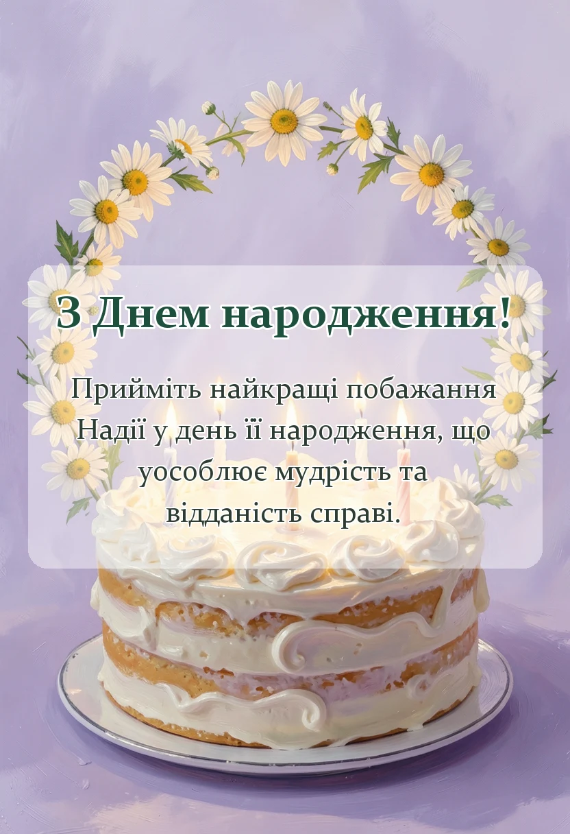 унікальна листівка - привітання з днем народження надія