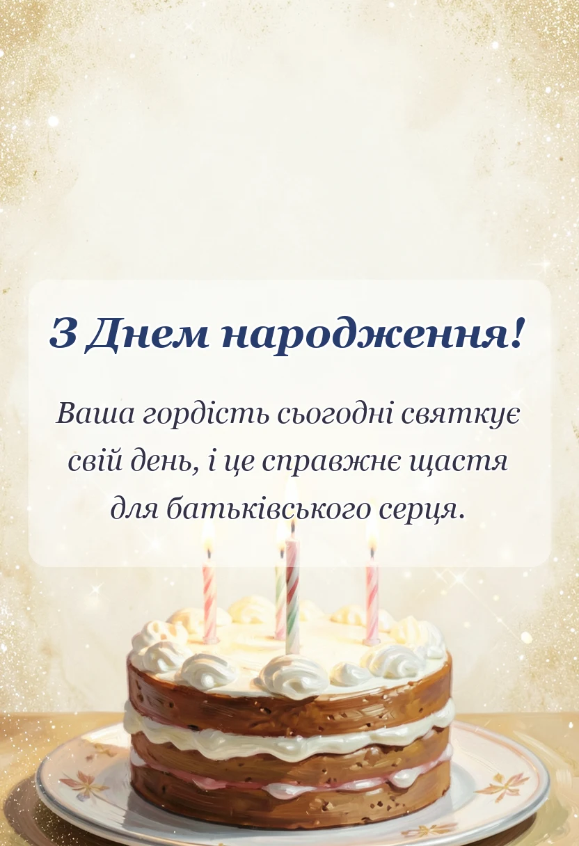 вітальна листівка - вітання батькам з днем народження сина