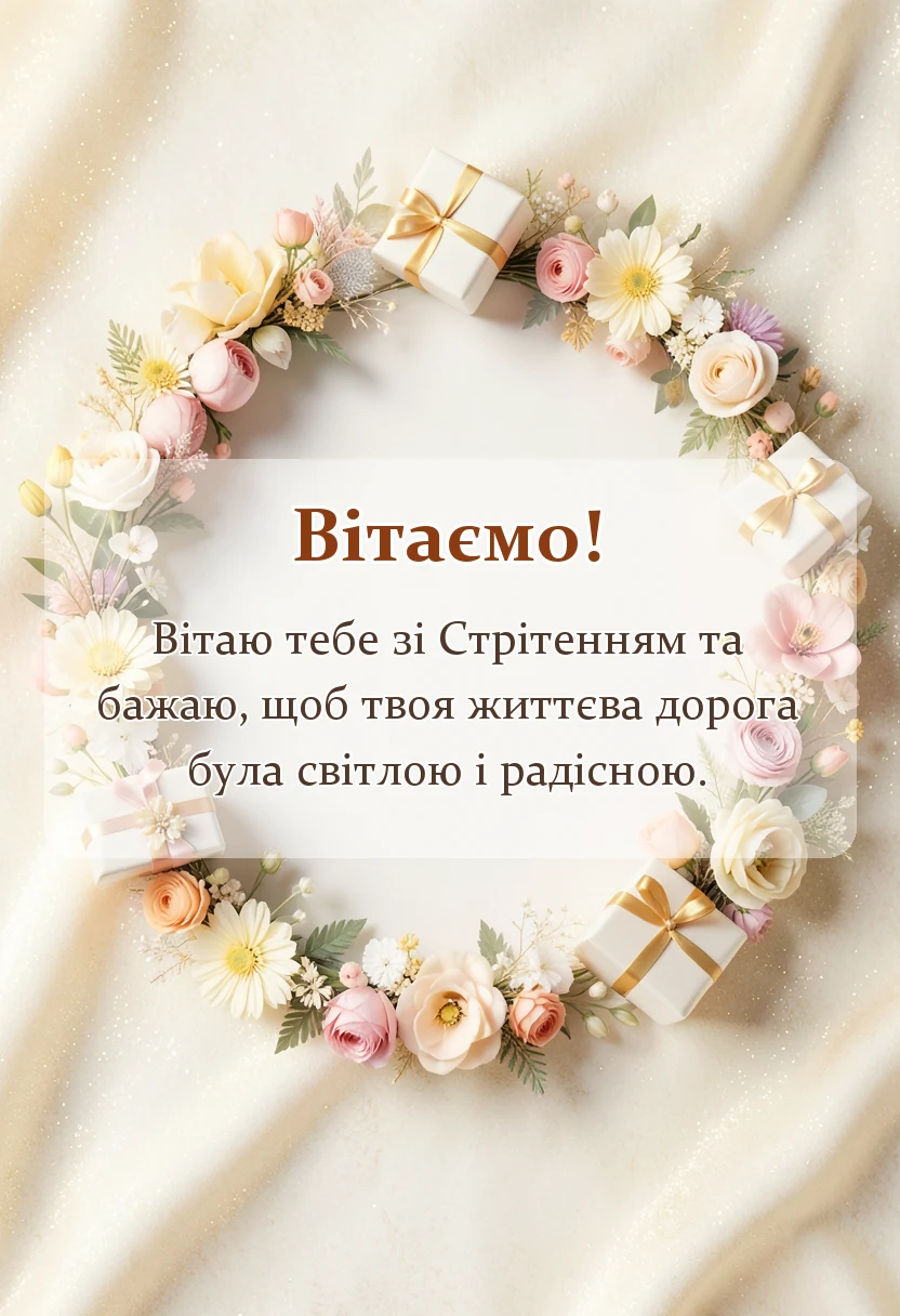 вітальна листівка - привітання з стрітенням