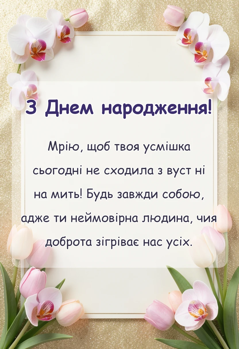 листівка з побажанням - короткі побажання на день народження