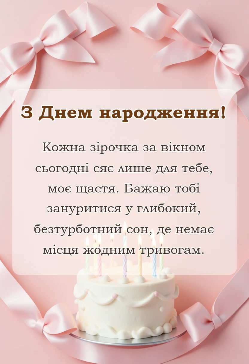 вітальна листівка - ніжні побажання на добраніч солодких снів