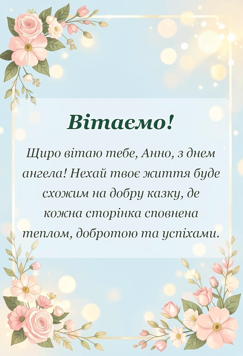 унікальна листівка - картинки з днем ангела анни