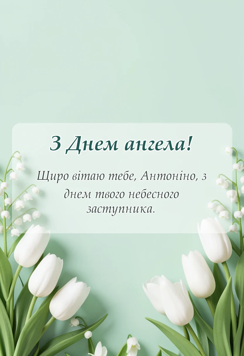 унікальна листівка - привітання з днем ангела антоніна українською