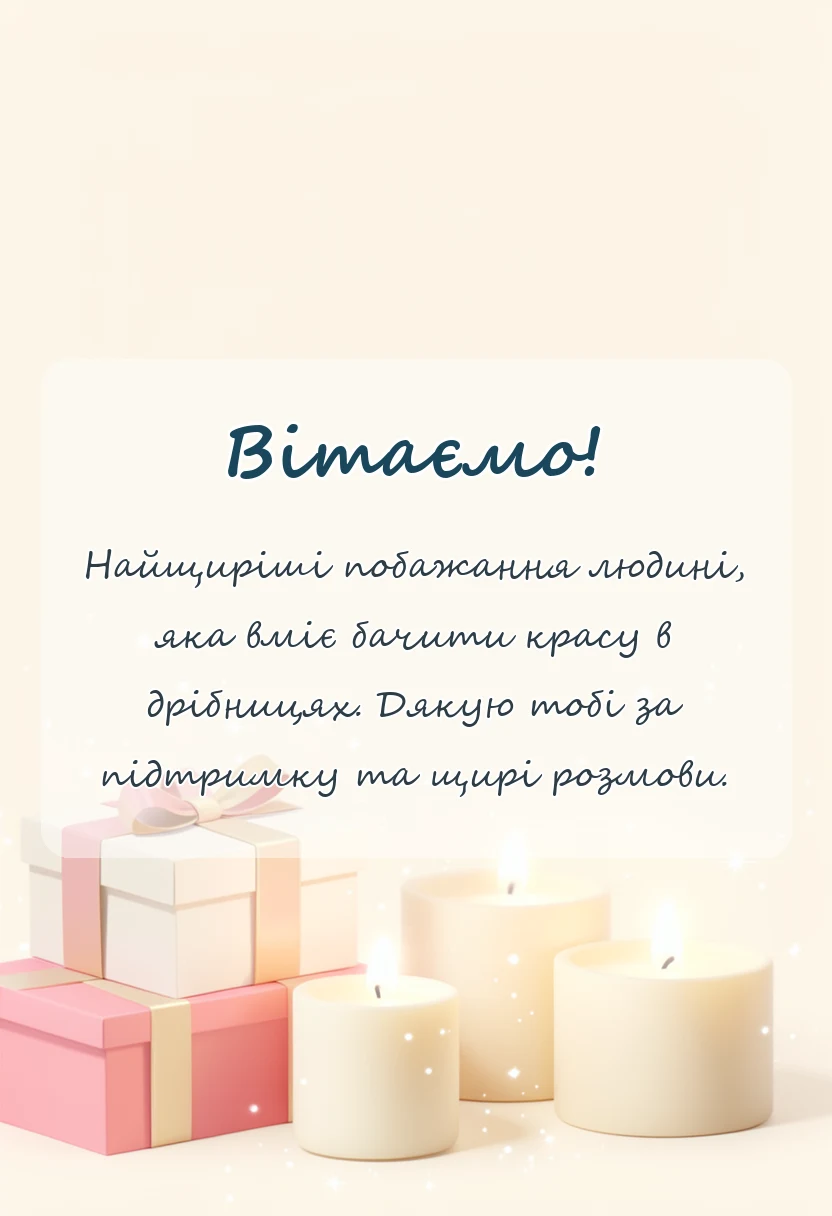вітальна листівка - привітання з днем жіночого щастя