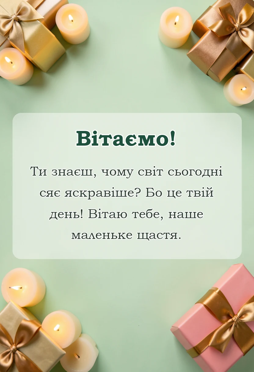 вітальна листівка - привітання з всесвітнім днем дитини