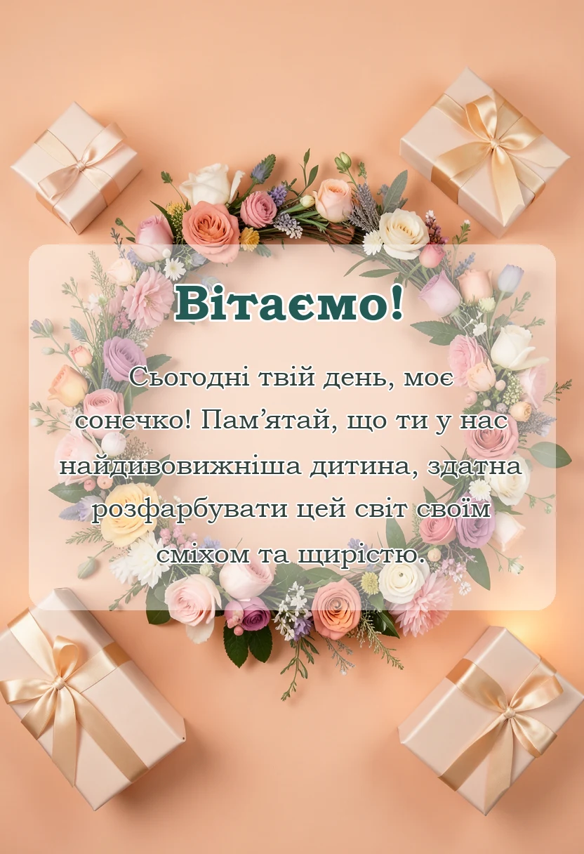 унікальна листівка - привітання з всесвітнім днем дитини