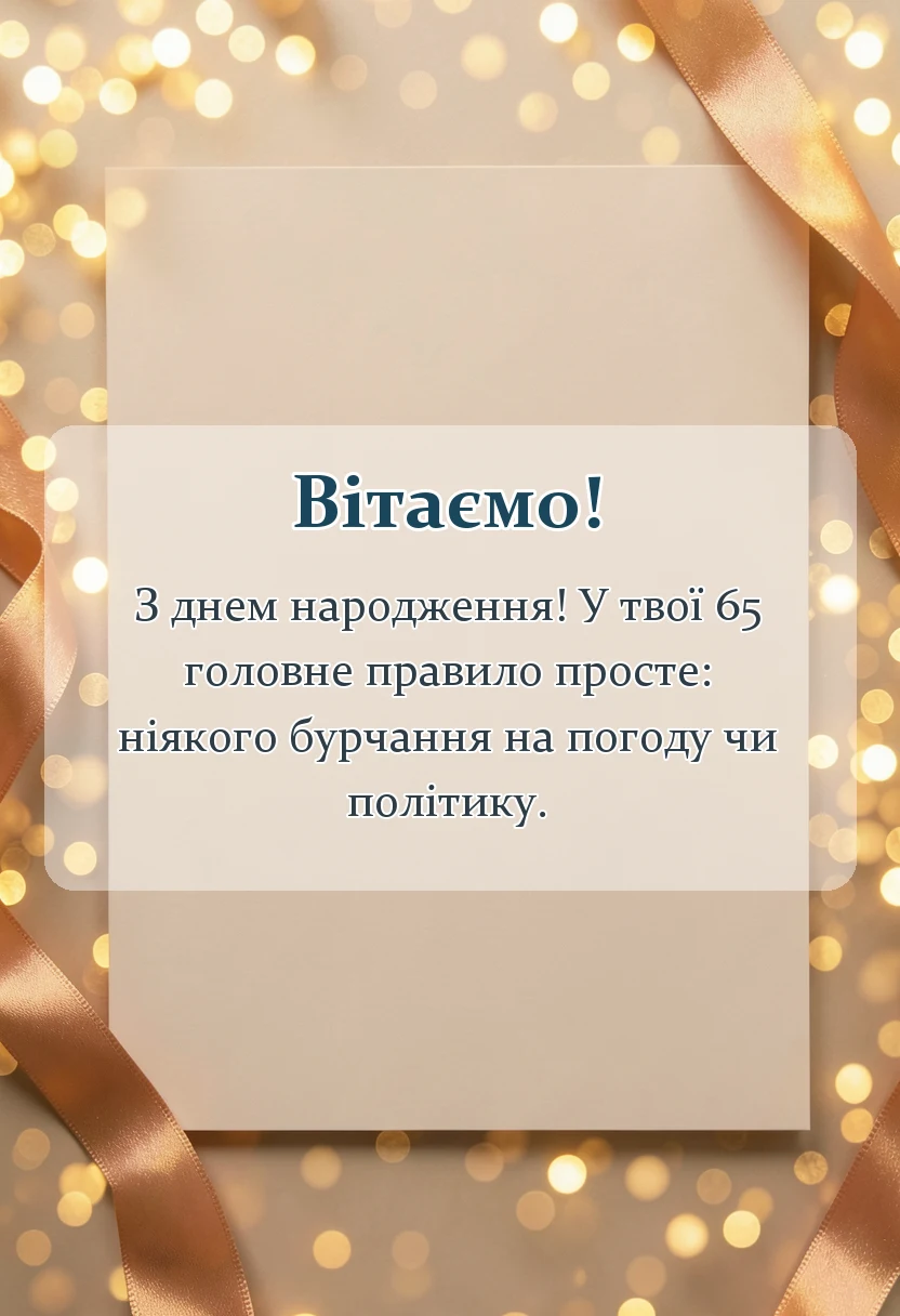 святкова картинка: привітання з 65-річчям чоловікові
