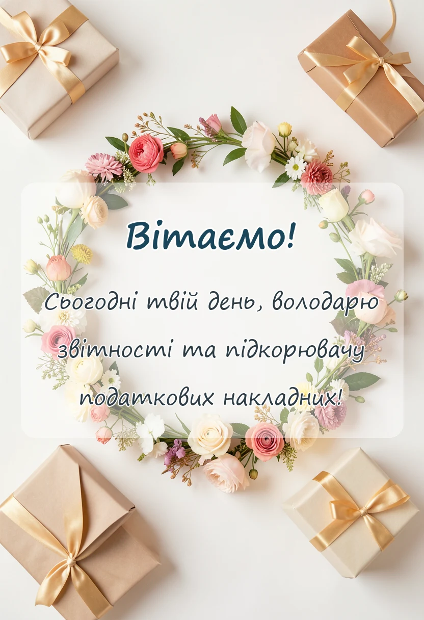 святкова картинка: привітання з днем бухгалтера своїми словами