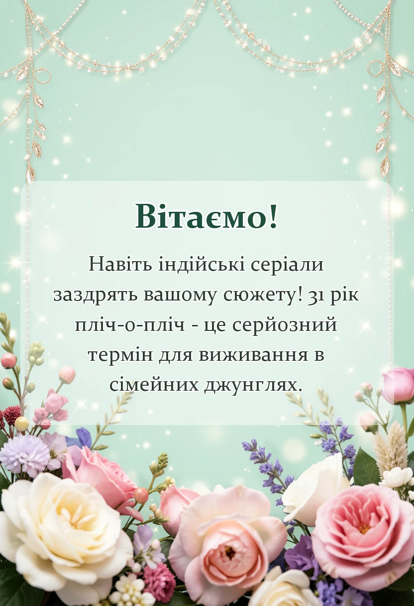 вітальна листівка - привітання з річницею весілля 31 рік