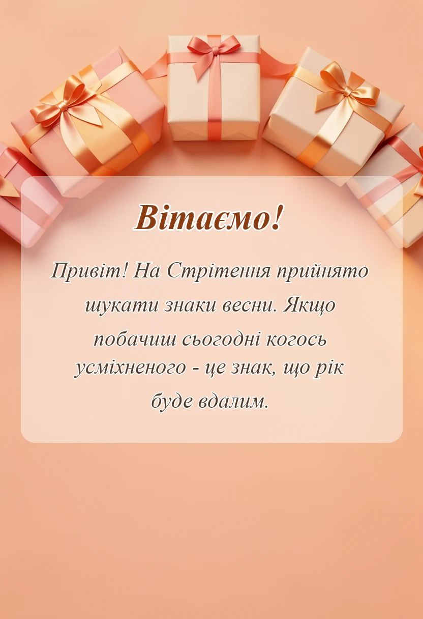 вітальна листівка - привітання з стрітенням