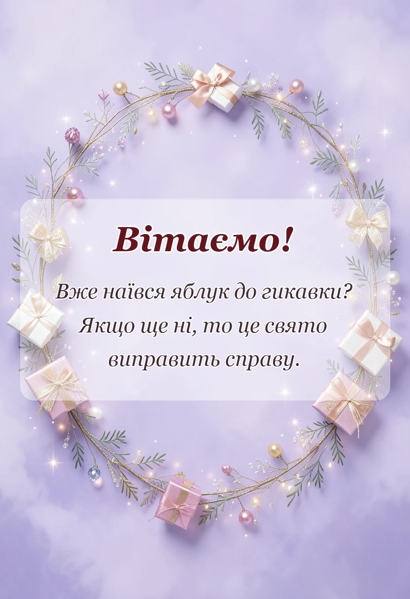 вітальна листівка - привітання з яблучним спасом своїми словами