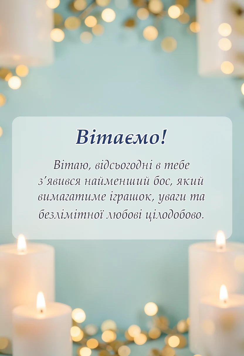 листівка з побажанням - привітання з народженням онука