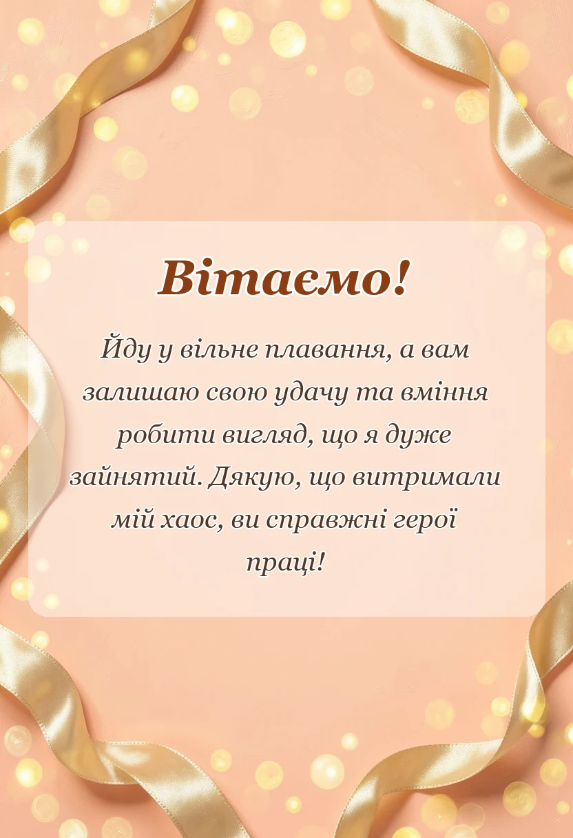 унікальна листівка - подяка за роботу при звільненні