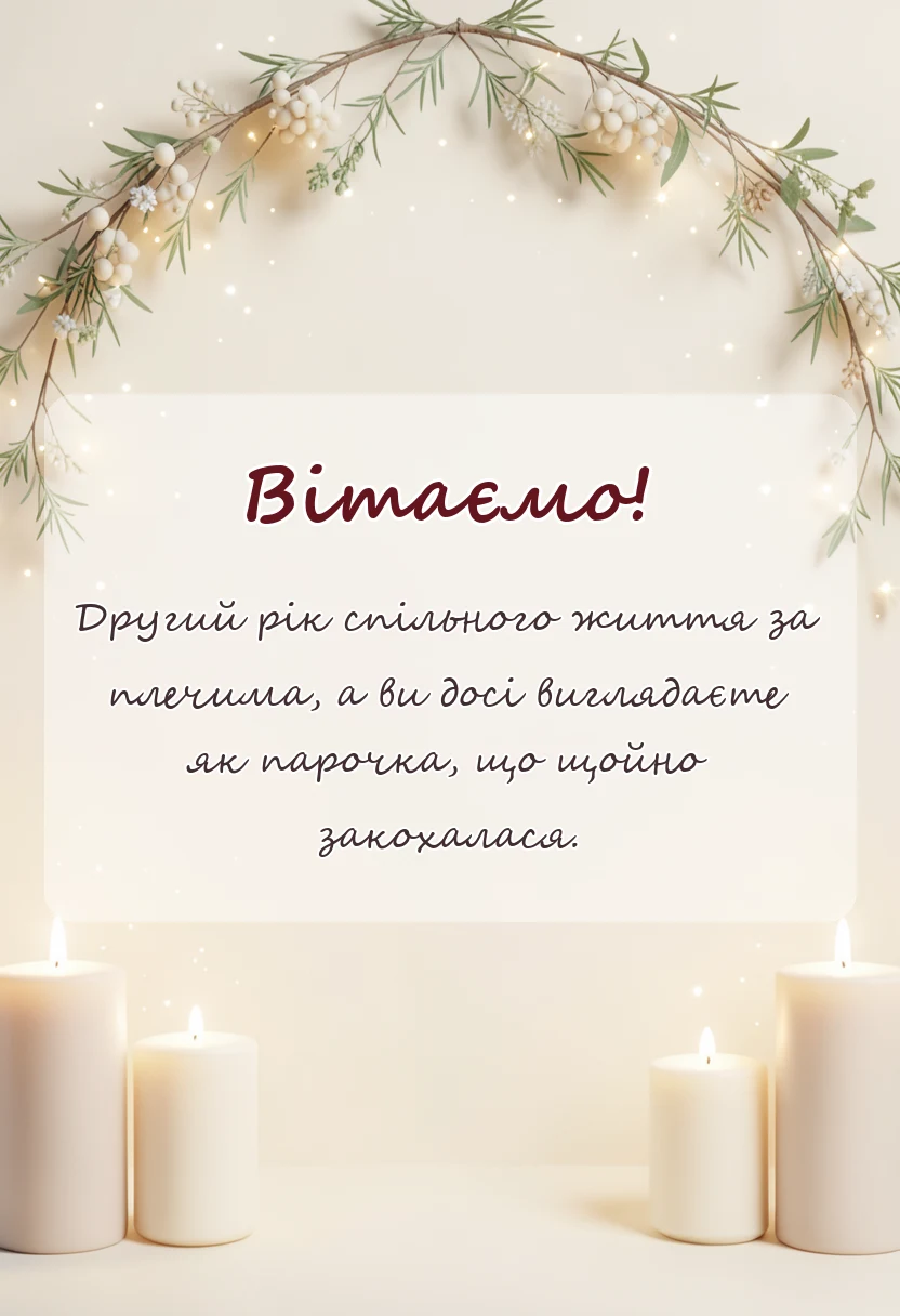 святкова картинка: привітання з роком весілля своїми словами