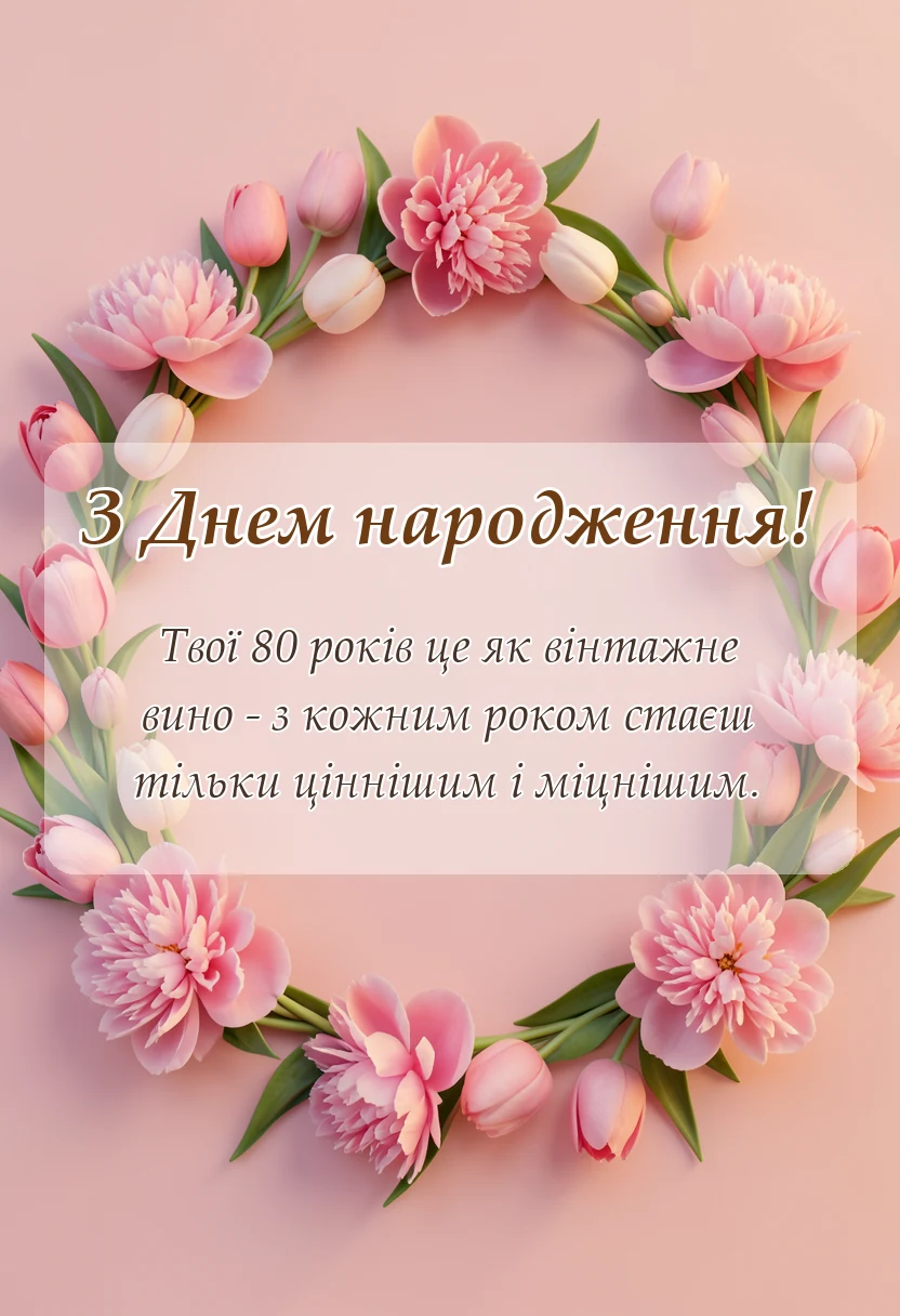 листівка з побажанням - прикольні привітання з ювілеєм вісімдесят років