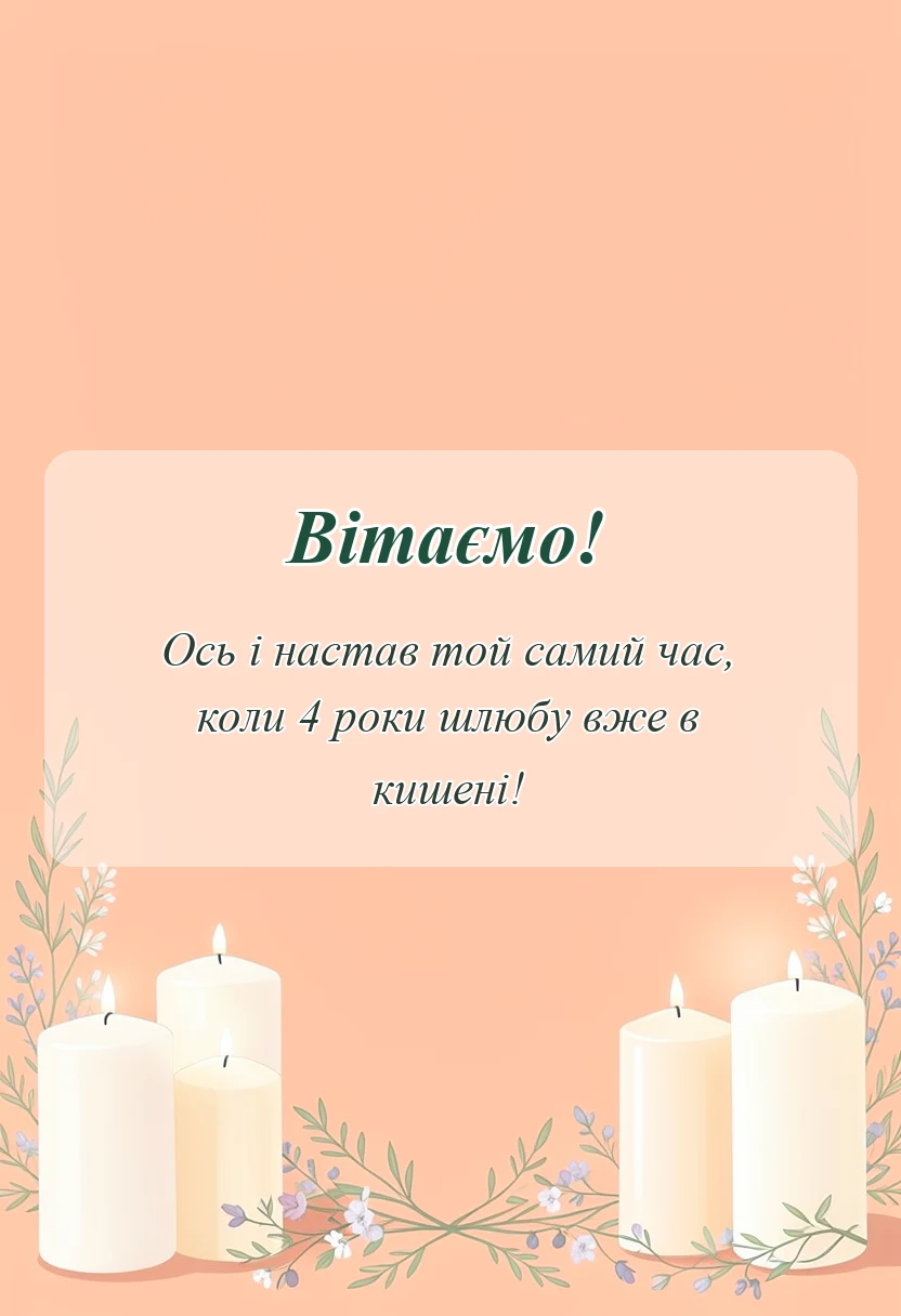 унікальна листівка - привітання з роком весілля від батьків