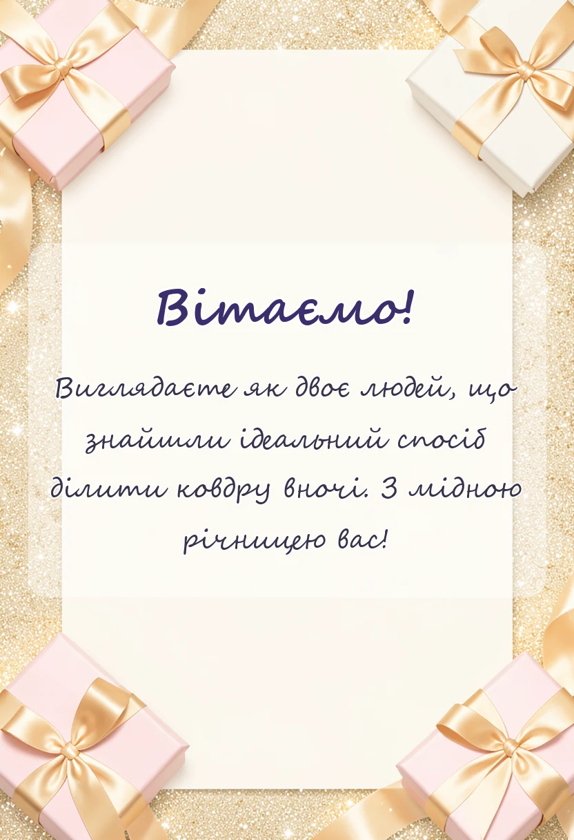 красива листівка: привітання з весіллям 7 років