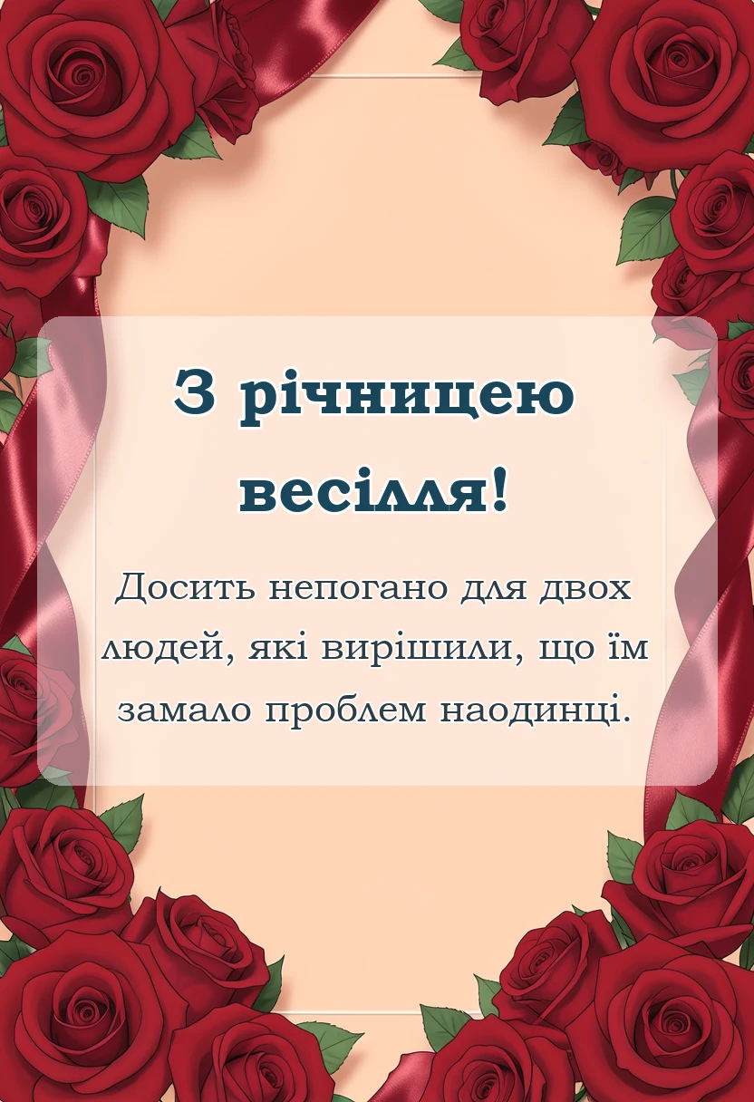 вітальна листівка - привітання з річницею весілля від батьків