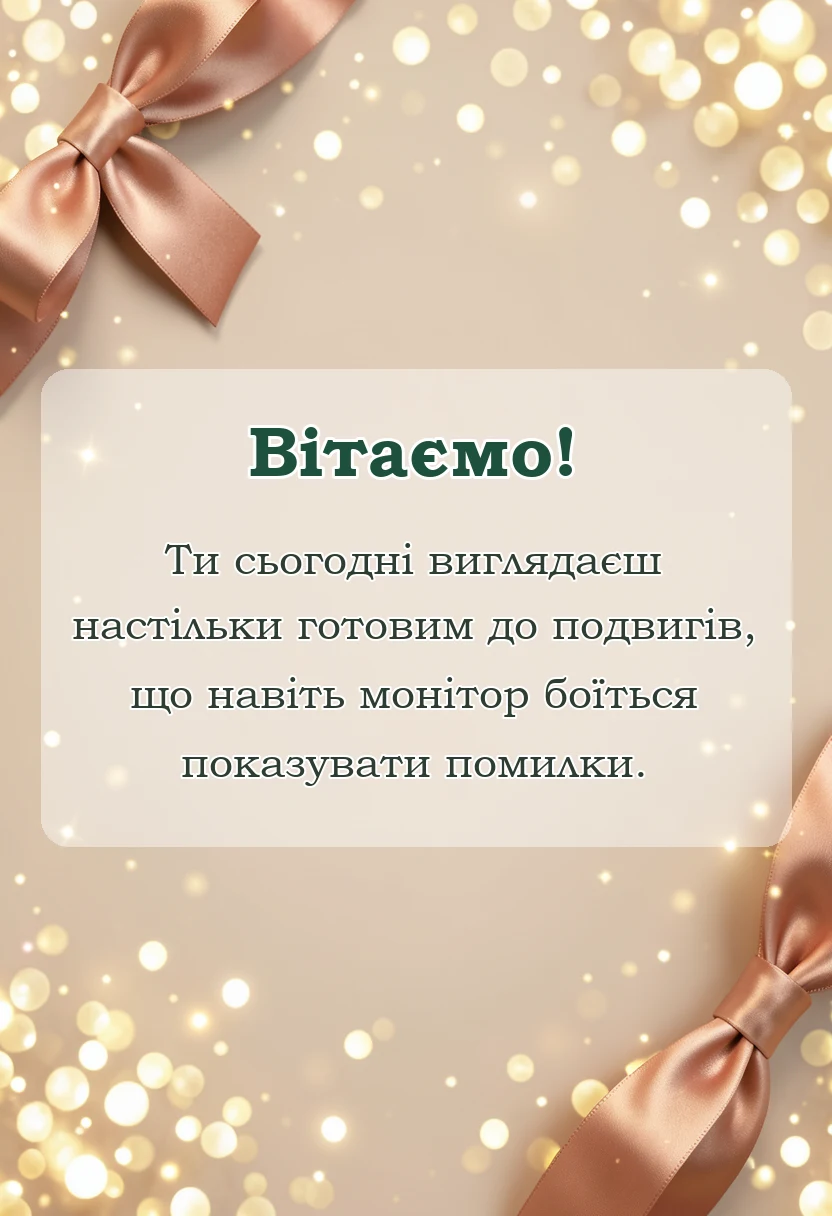 унікальна листівка - побажання легкої роботи